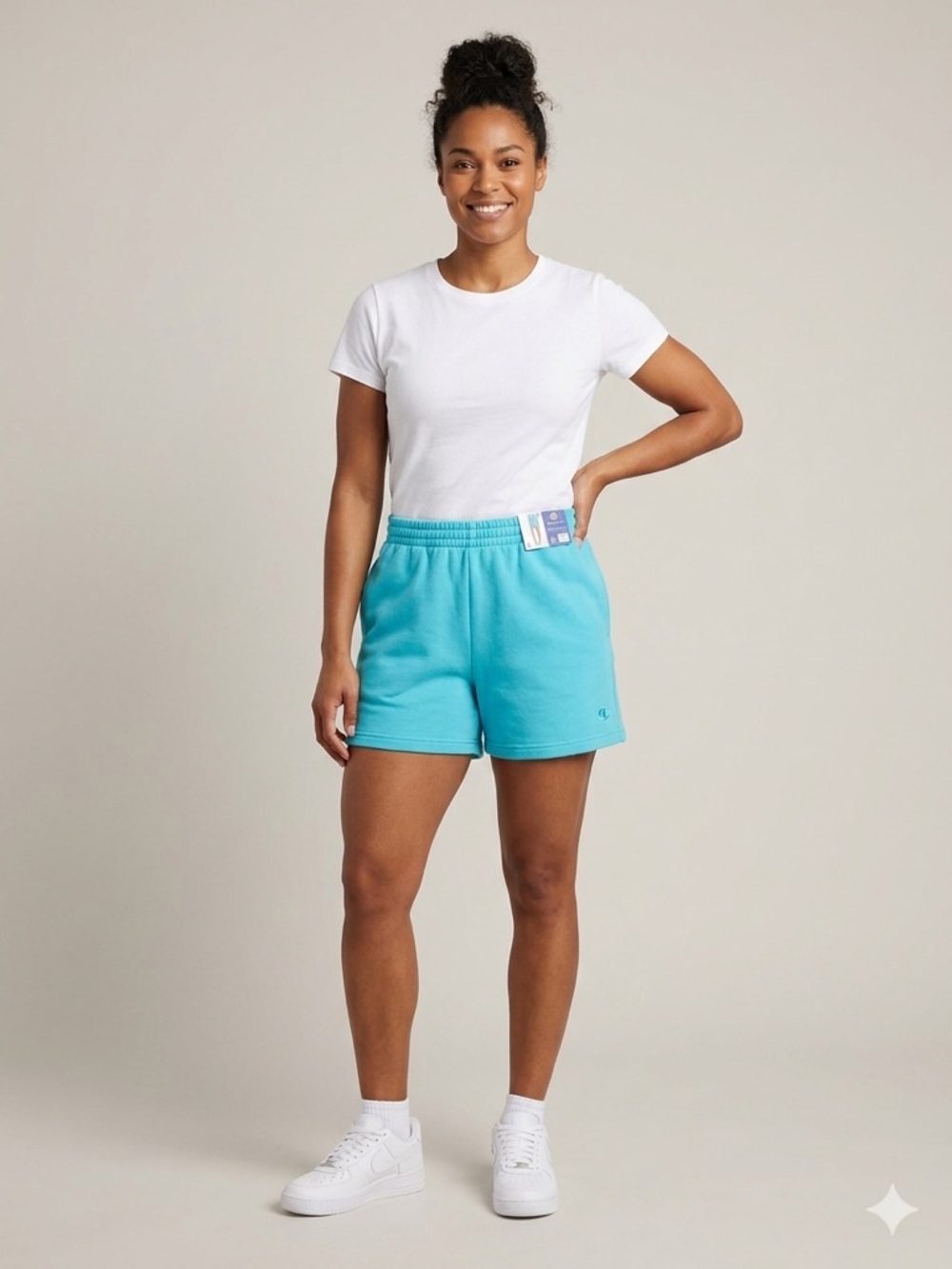 Champion NWT Women’s High-Waist Jersey Shorts in Blue - Size XL